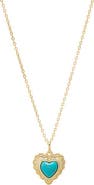BY ADINA EDEN Turquoise Heart Charm Necklace