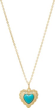 BY ADINA EDEN Turquoise Heart Charm Necklace
