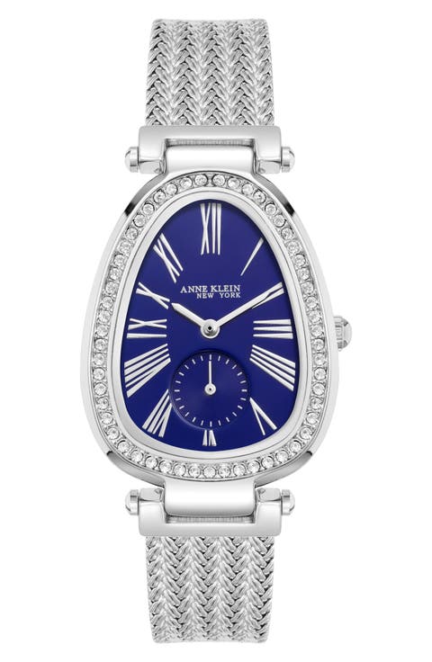 Crystal Mesh Strap Bracelet Watch, 28mm x 40.5mm