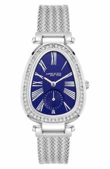 Anne Klein Crystal Mesh Strap Bracelet Watch, 28mm x 40.5mm