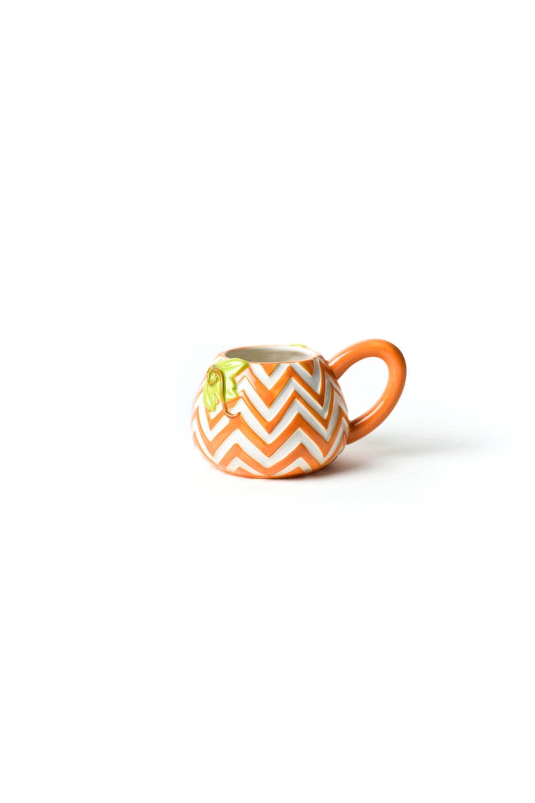 Chevron Pumpkin Shaped Mug, Alternate, color, Orange