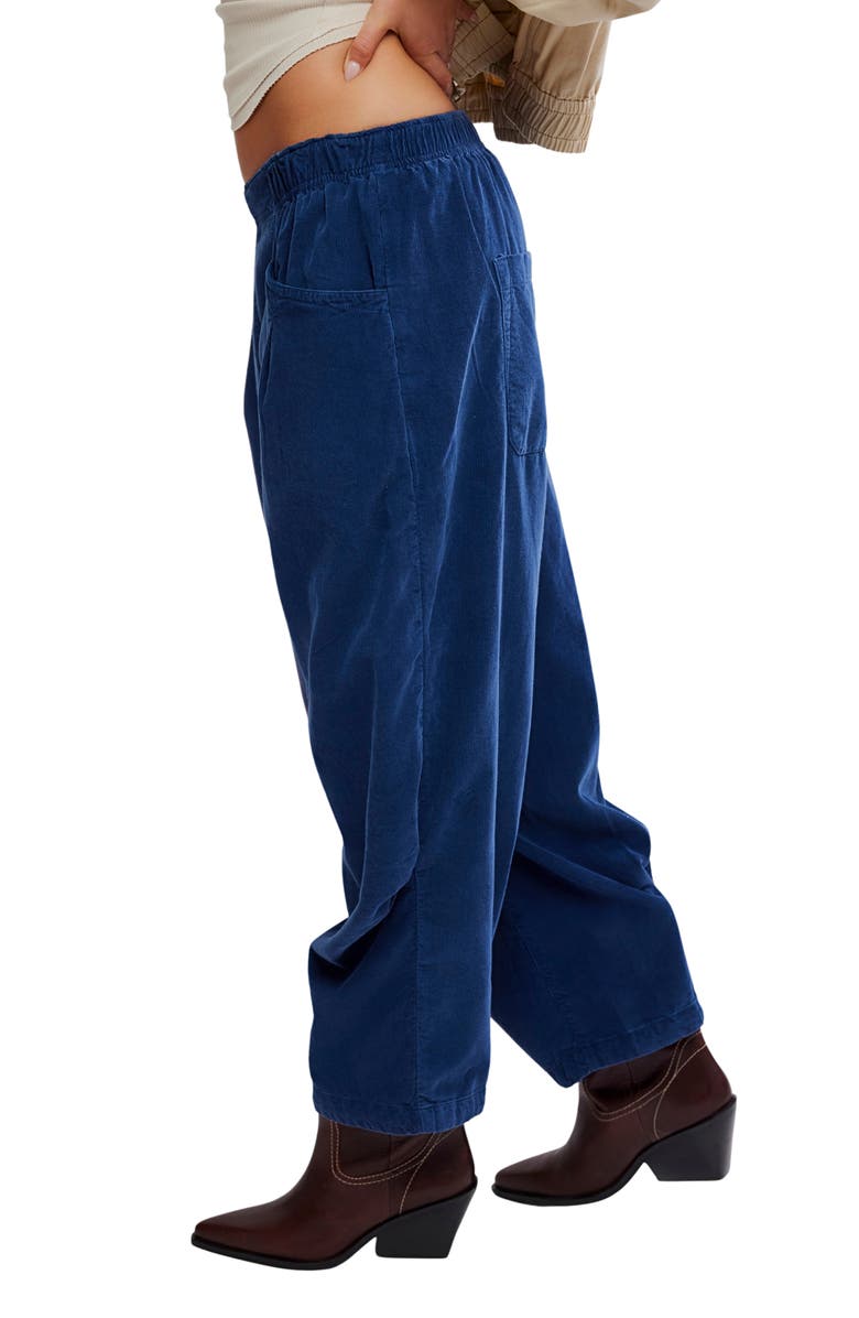 Free People Nice Choice Corduroy Pull-On Pants, Alternate, color, Outerspace