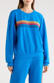 Aviator Nation 5-Stripe Crewneck Sweatshirt