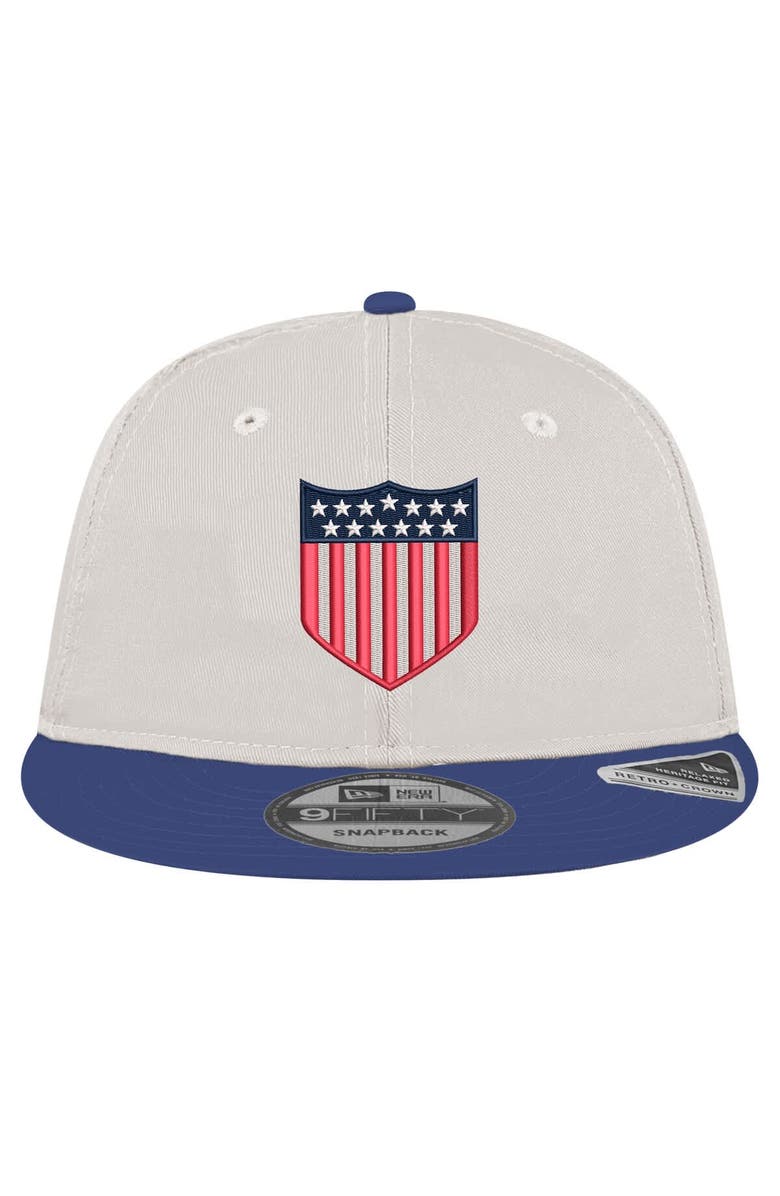 New Era Men's New Era White USMNT 1913 Retro-Crown 9FIFTY Adjustable Hat, Alternate, color, Khaki