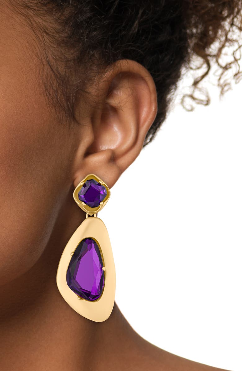 JARDIN Irregular Molten Drop Earrings, Alternate, color, Lavender/ Gold