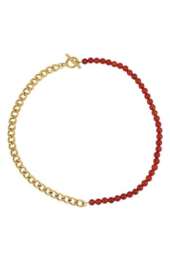 Rebl Gender Inclusive Half Cuban Half Beaded Chain Necklace