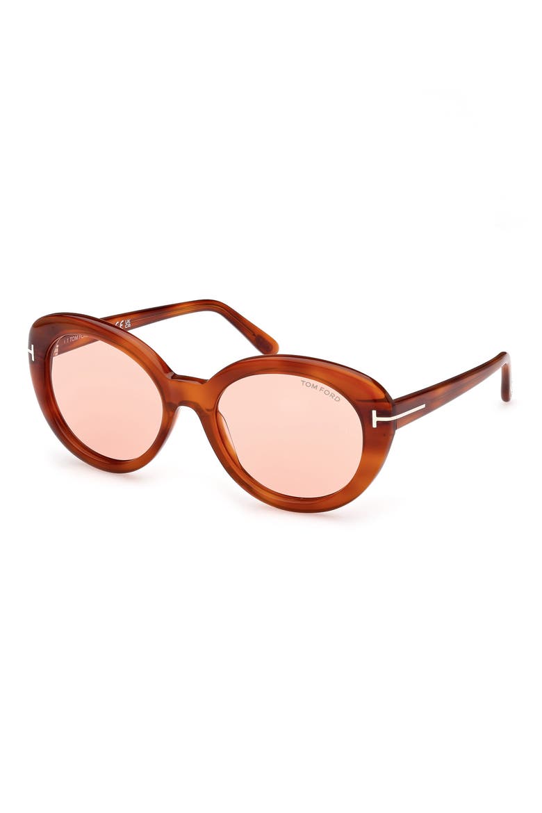 Lily-02 55mm Tinted Cat Eye Sunglasses, Alternate, color, BLONDE HAVANA / VIOLET