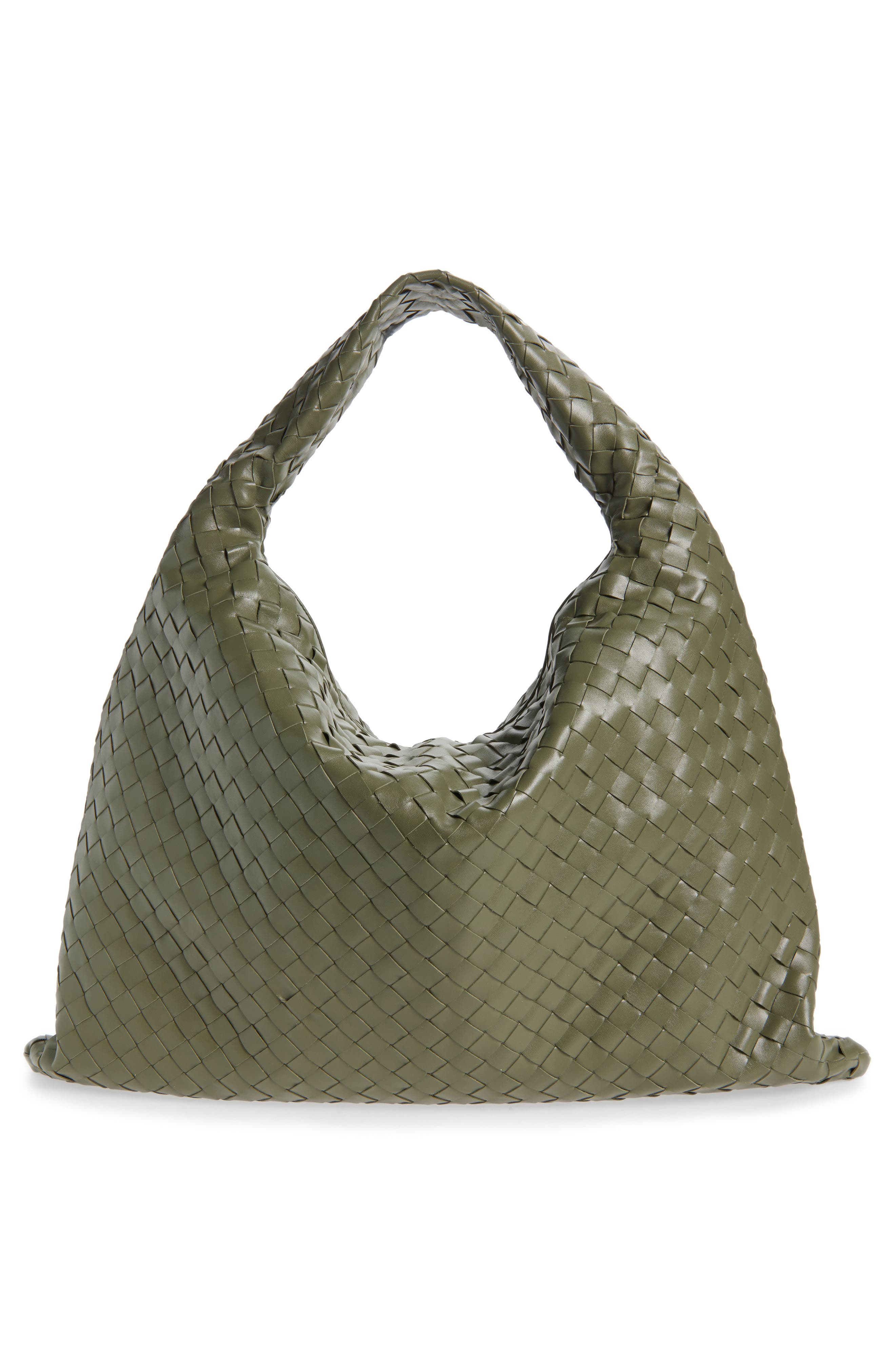 Large Hop Intrecciato Leather Hobo Bag, Alternate, color, 3293 PICKLE-MUSE BRASS