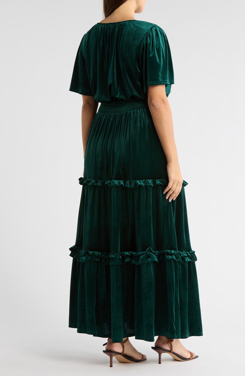 SUGARLIPS Juliete Velvet Palmer Tiered Maxi Dress, Alternate, color,