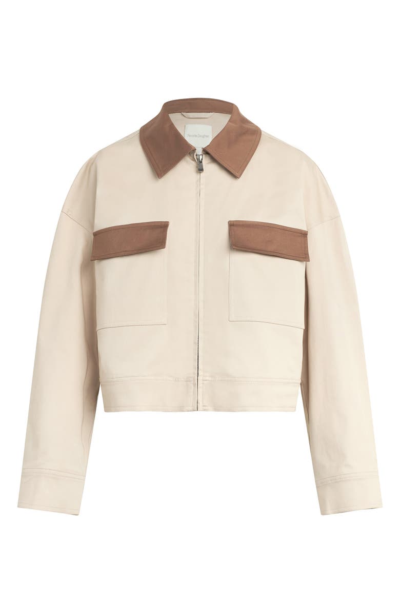 Favorite Daughter The Monica Stretch Cotton Jacket, Alternate, color, Beige W/ Khaki Con