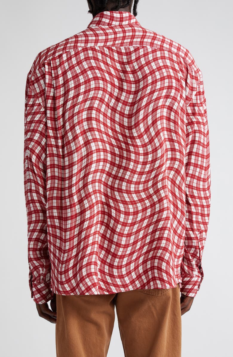 Jacquemus La Chemise Simon Wavy Check Button-Up Shirt, Alternate, color, 