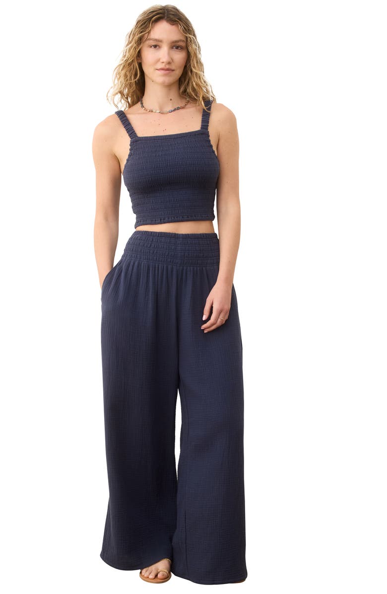 Marine Layer Sophia Double Cloth Wide Leg Pants, Alternate, color, Indigo