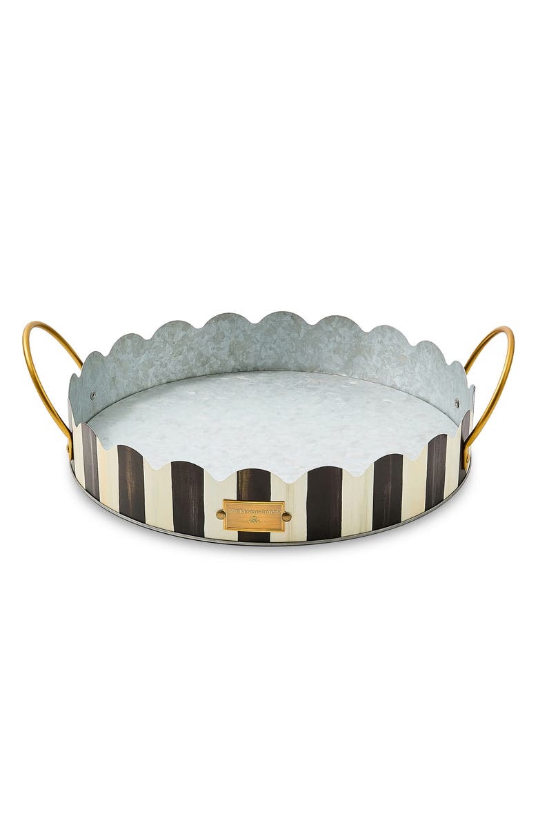 MACKENZIE CHILDS Courtly Stripe Set of 2 Serving Trays, Alternate, color, Black