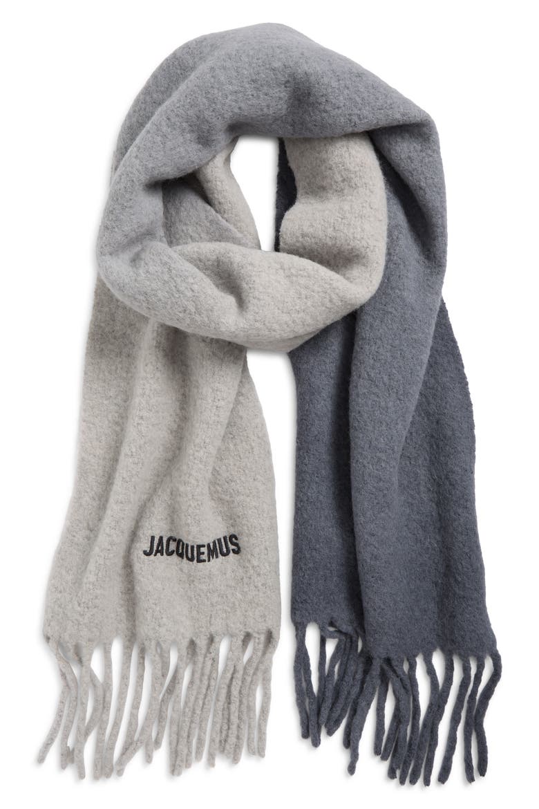 L'écharpe Moisson Alpaca Blend Fringe Scarf, Main, color, MULTI-GREY 915