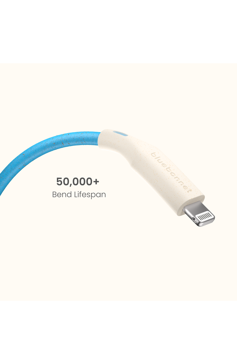 Bluebonnet The Companion USB-C to Lightning 4FT Charging Cable, Alternate, color, Blue