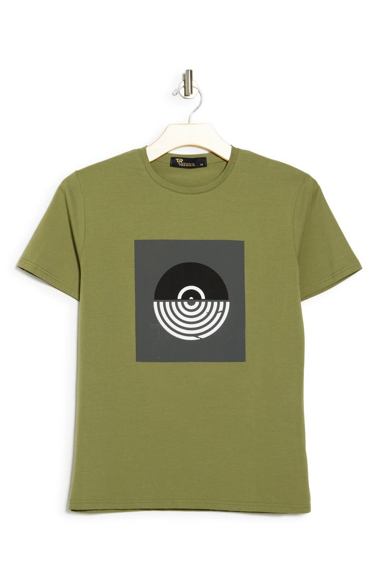 T.R. PREMIUM 3D Abstract Graphic T-Shirt, Alternate, color, Olive