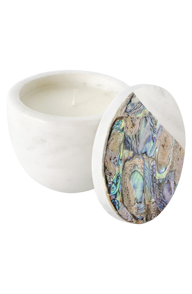 Anaya Rainbow Eucalyptus Marble Candle, Main, color, 
