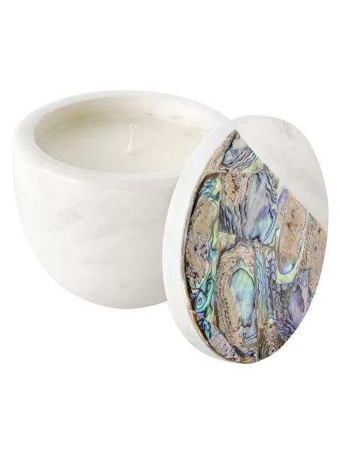 Rainbow Eucalyptus Marble Candle