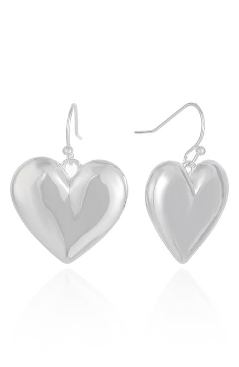 Puffy Heart Drop Earrings