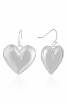 Ettika Puffy Heart Drop Earrings