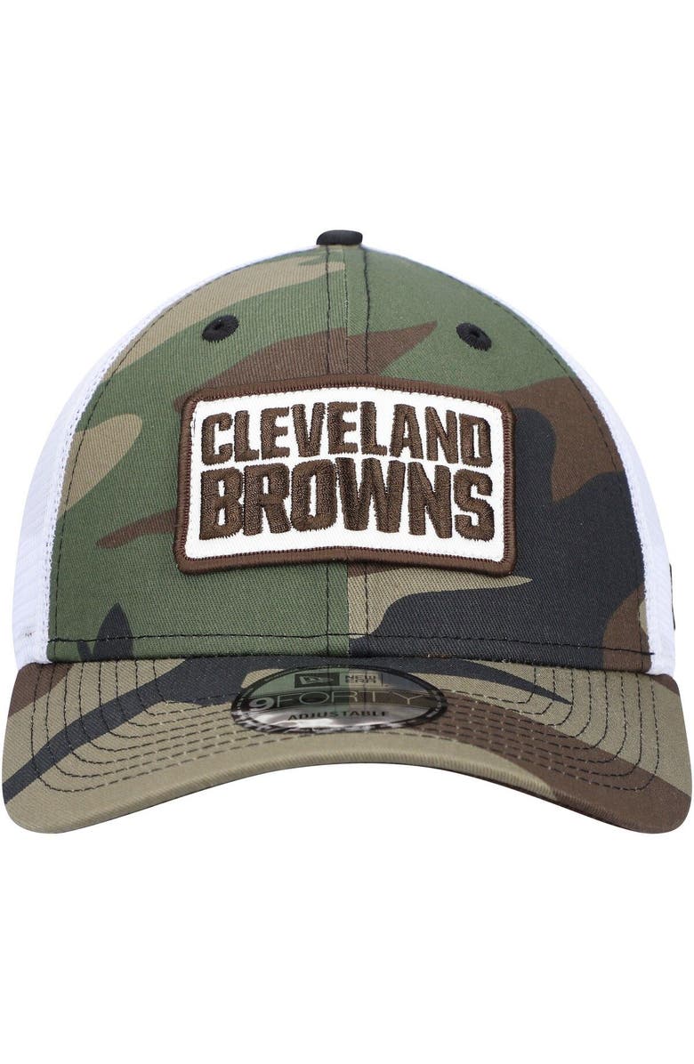 New Era Men's New Era Camo Cleveland Browns 9FORTY Trucker Snapback Hat, Alternate, color, Camo