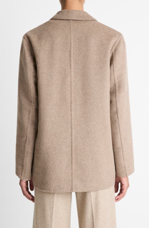 Vince Double Face Wool Blend Blazer In Nude