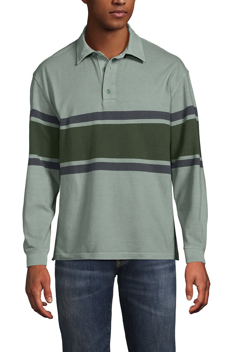 Lands' End Long Sleeve Overdye Rugby Shirt, Main, color,