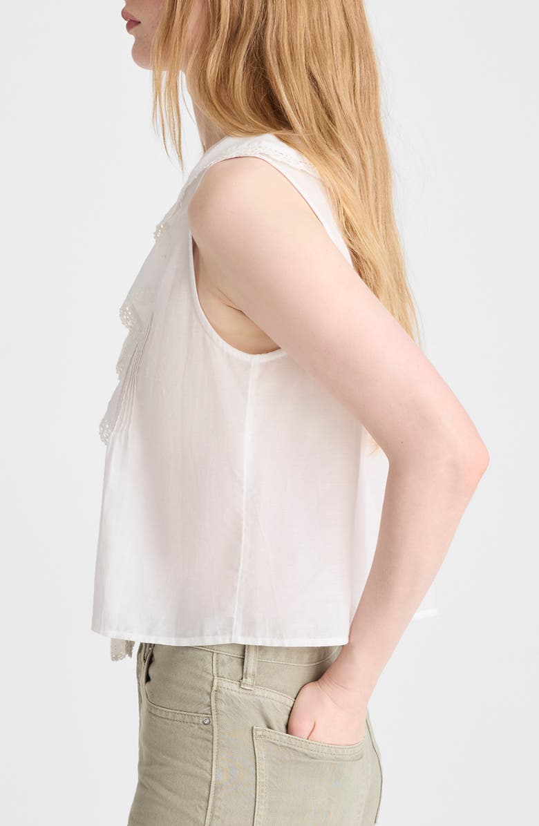 Madewell The Blaire Ruffle Sleeveless Top, Alternate, color, White