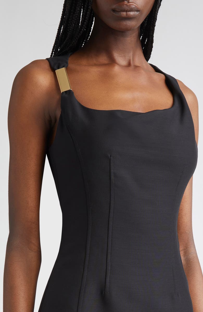 FERRAGAMO Asymmetric Neck Sleeveless Sheath Dress, Alternate, color,