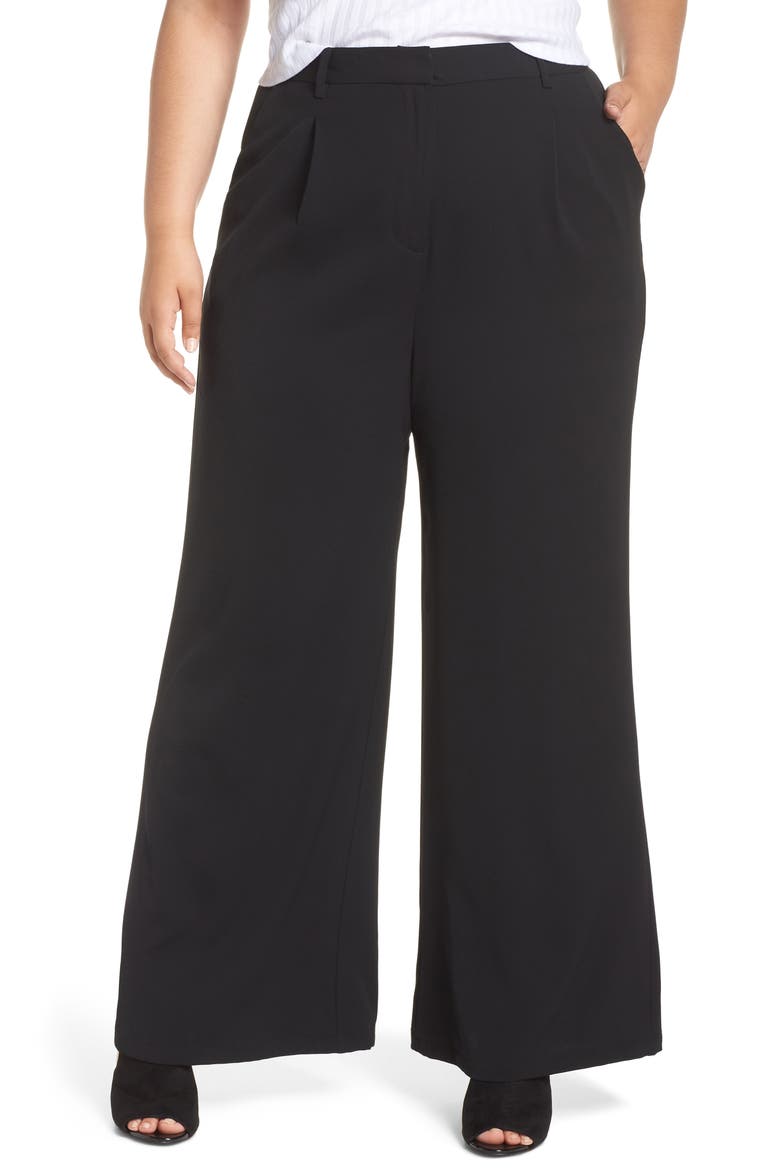 High Waist Flare Pants, Alternate, color, BLACK