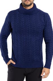 XRAY Cable Knit Turtleneck Sweater