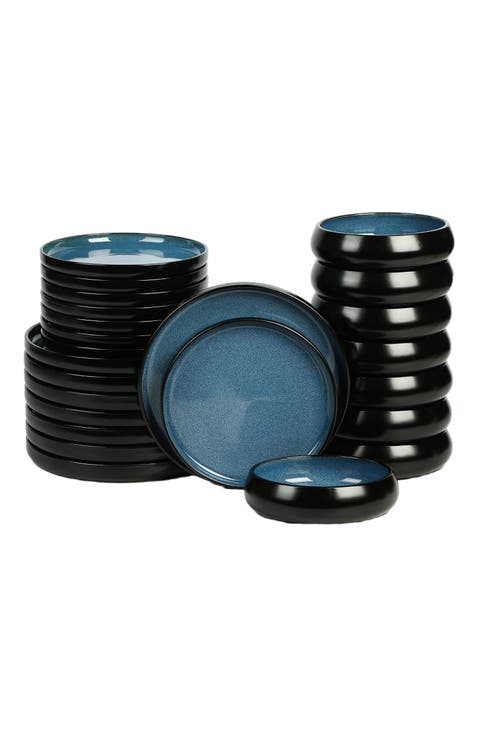 Lagoon Stoneware 24-Piece Dinnerware Set