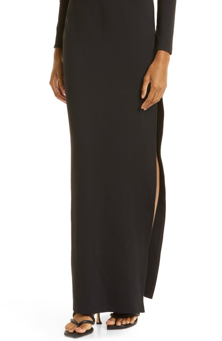 STAUD Ink Plunge Neck Long Sleeve Dress, Alternate, color, 