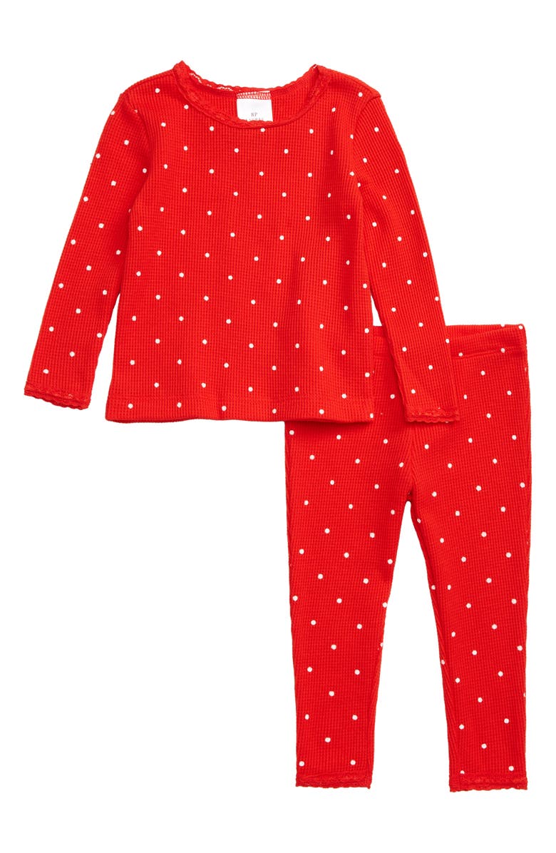 Rachel Parcell Thermal Fitted Two-Piece Pajamas, Main, color, 