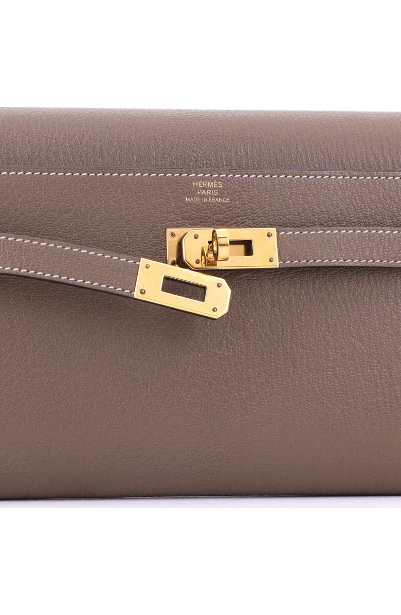 Pre-Owned Hermes Kelly To Go Wallet Chevre Mysore, Alternate, color, Etoupe