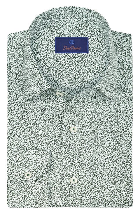 Botanical Print Cotton Sport Shirt
