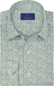 David Donahue Botanical Print Cotton Sport Shirt