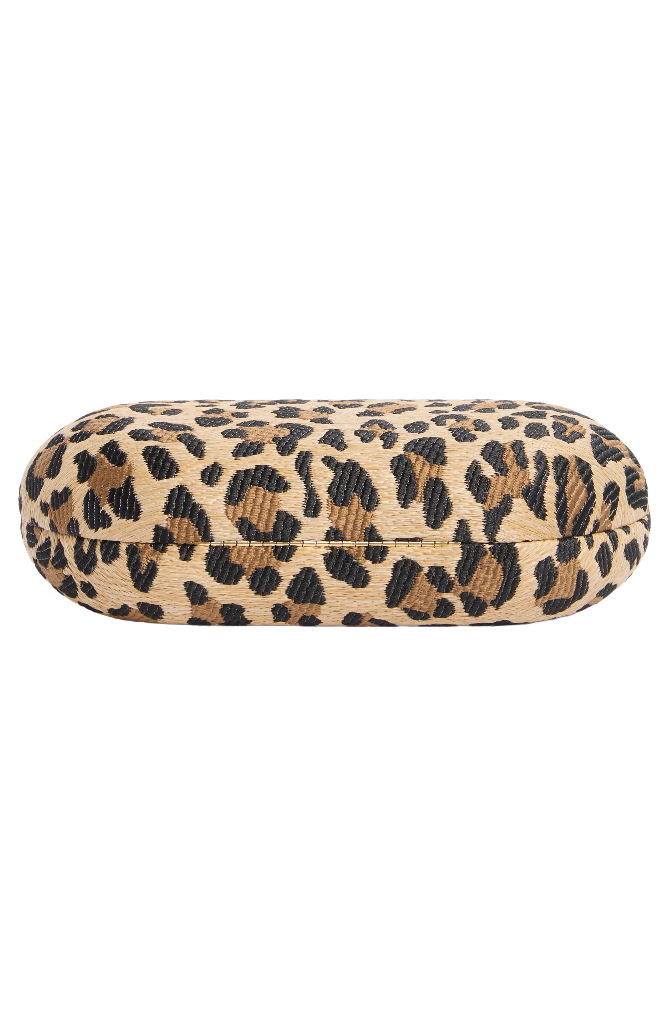 Giselle Woven Clutch, Alternate, color, LEOPARD