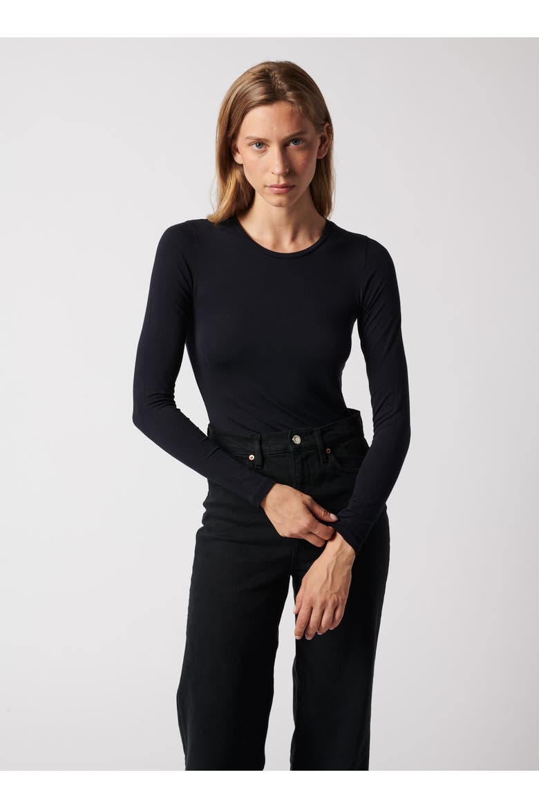 Soft Touch Long Sleeve Crewneck T-Shirt, Alternate, color, MARINE