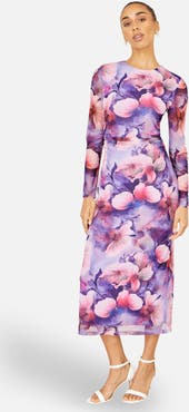 Yumi Tie Back Mesh Midi Dress