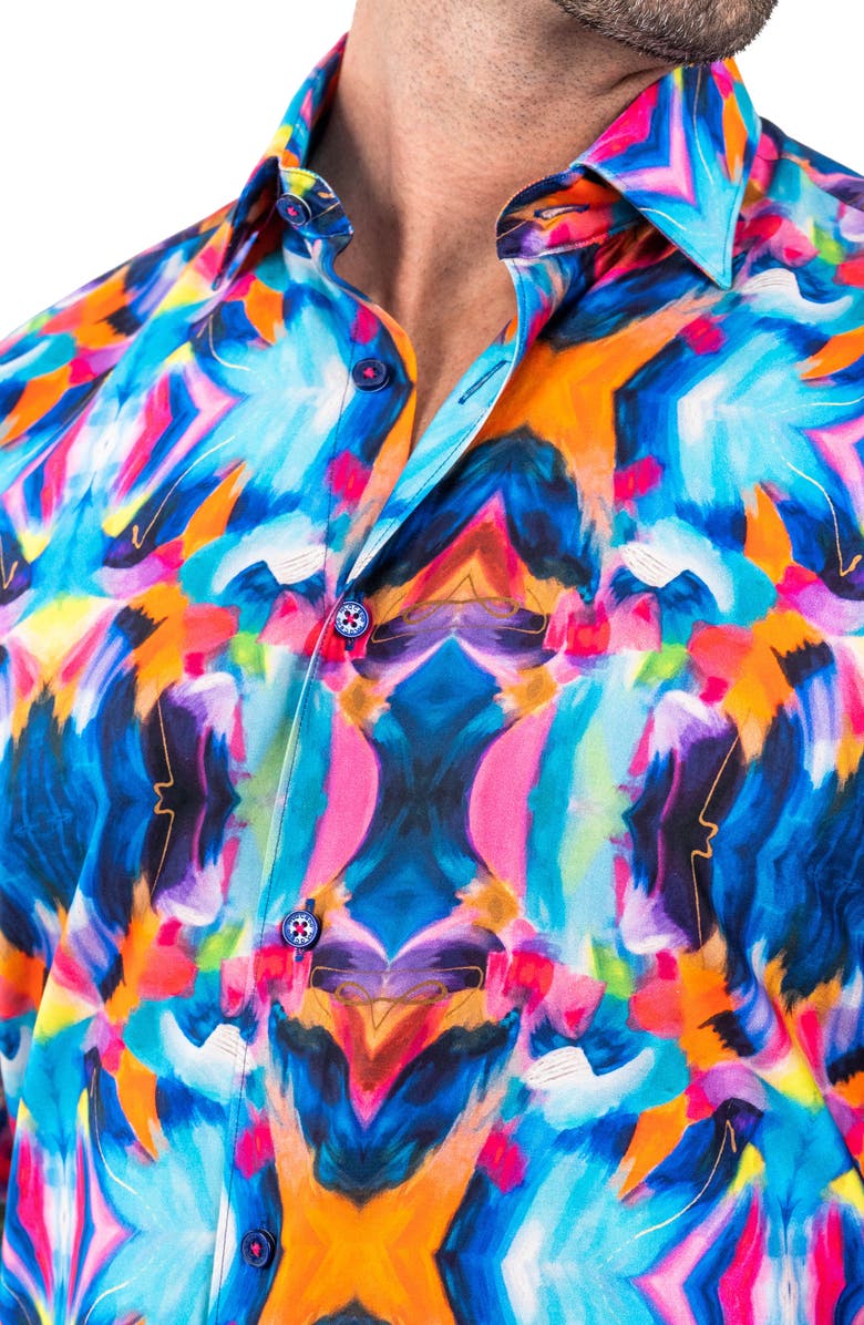 Maceoo Fibonacci Discomakeup Multi Contemporary Fit Button-Up Shirt, Alternate, color, 