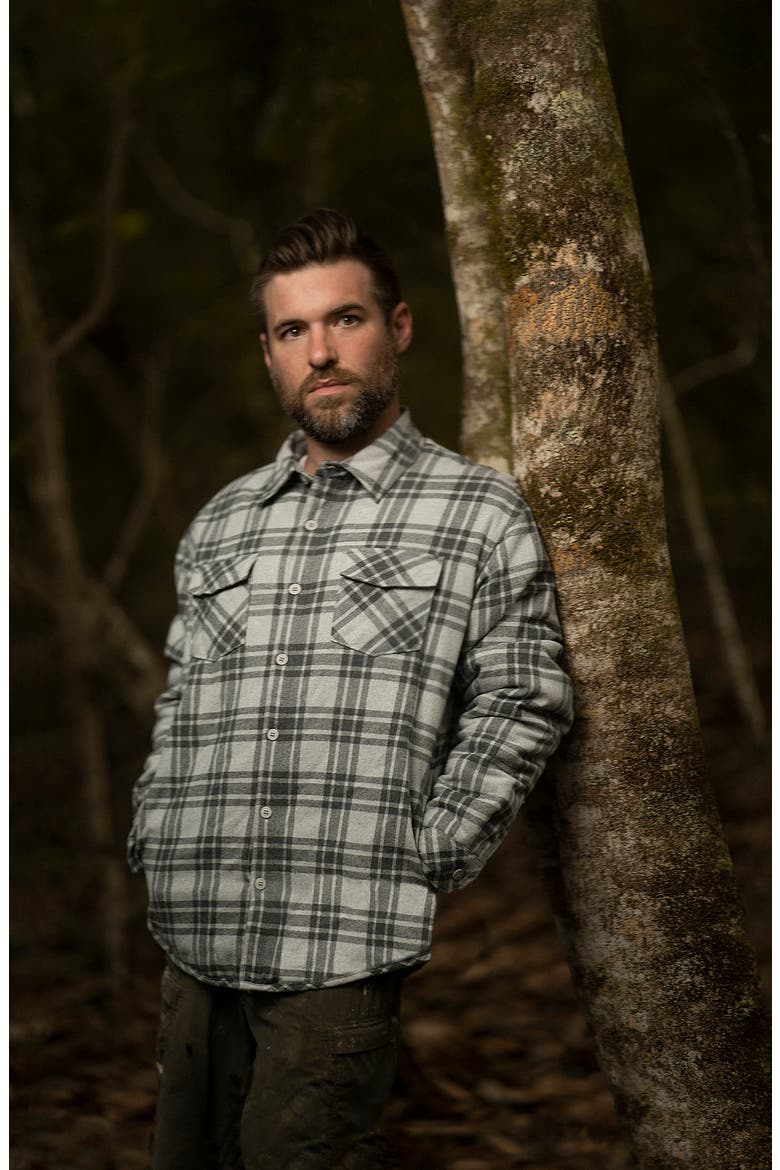 Long Sleeve Flannel Shirt, Alternate, color, GREY/ STEEL