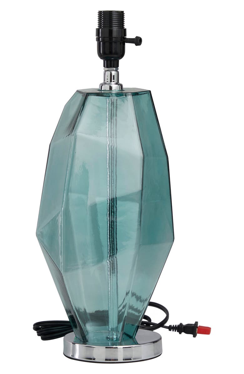 WILLOW ROW Teal Glass Table Lamp, Alternate, color, 