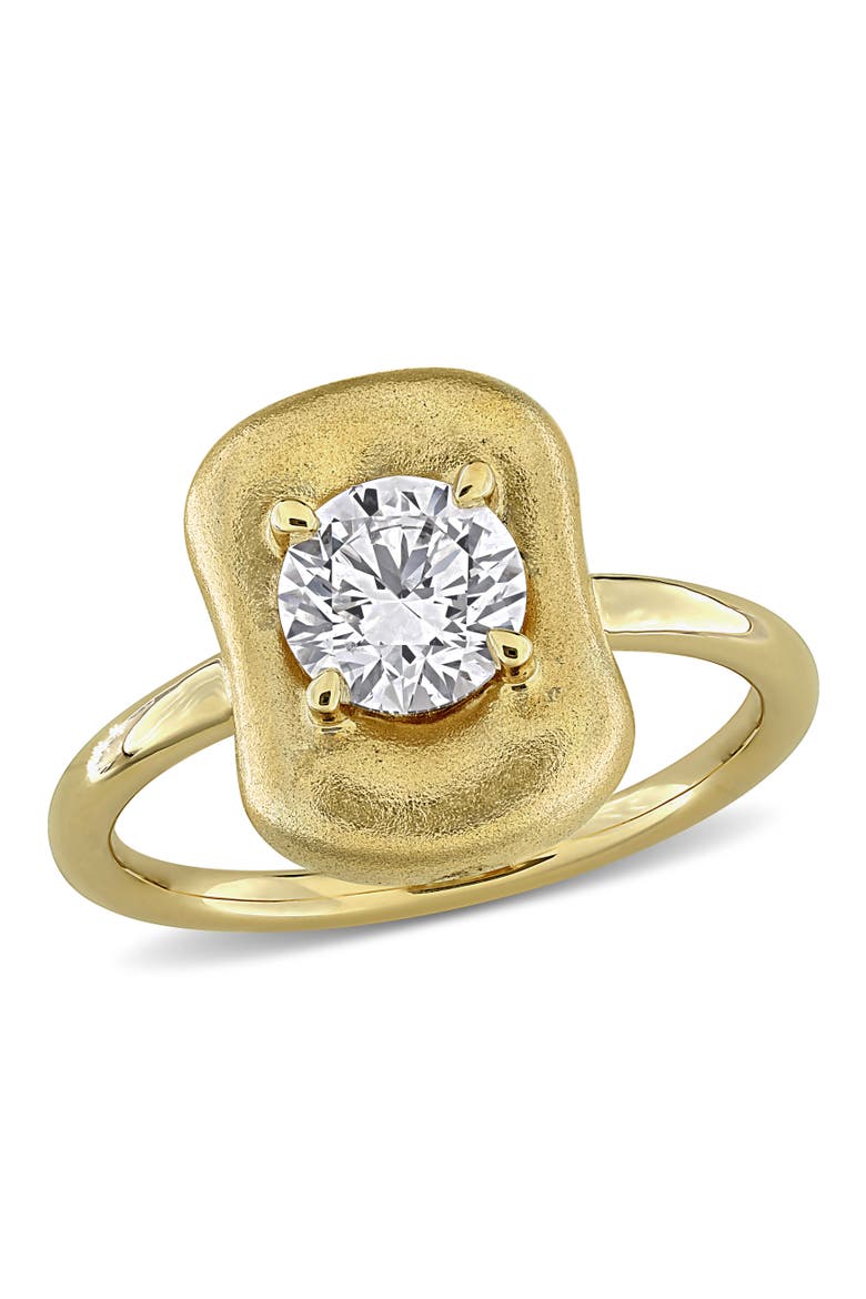 Lab Grown Diamond Solitaire Puffed Ring 14k, Main, color, Yellow Gold
