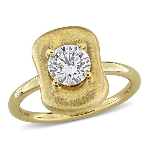 Lab Grown Diamond Solitaire Puffed Ring 14k