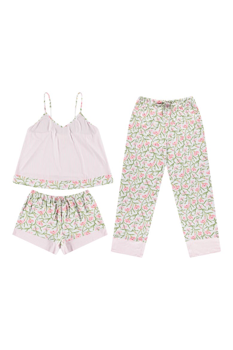 3-Piece Cami, Pants & Shorts Pajama Set, Alternate, color, PINK