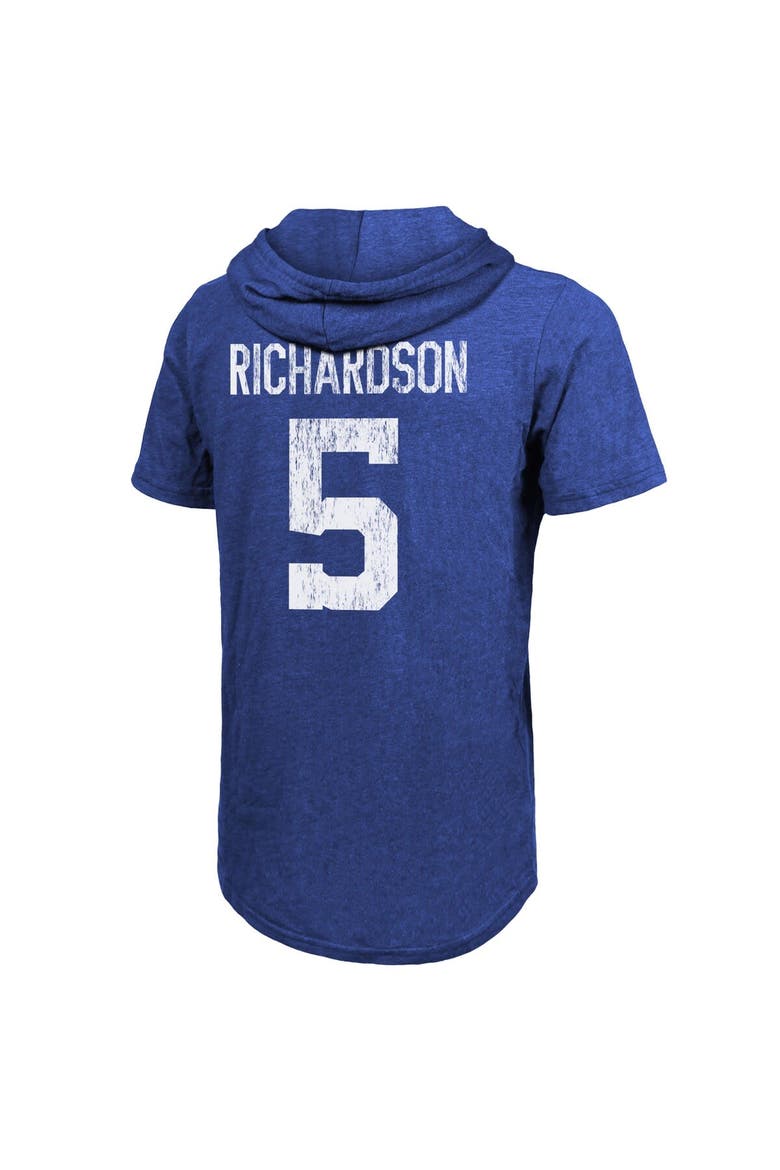 Men's Majestic Threads Anthony Richardson Royal Indianapolis Colts Player Name & Number Tri-Blend Slim Fit Hoodie T-Shirt, Alternate, color, Royal
