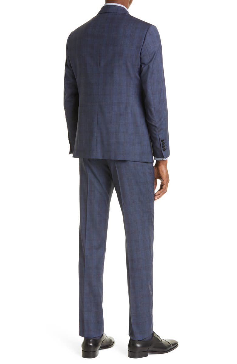 Emporio Armani G-Line Plaid Stretch Wool Suit, Alternate, color,