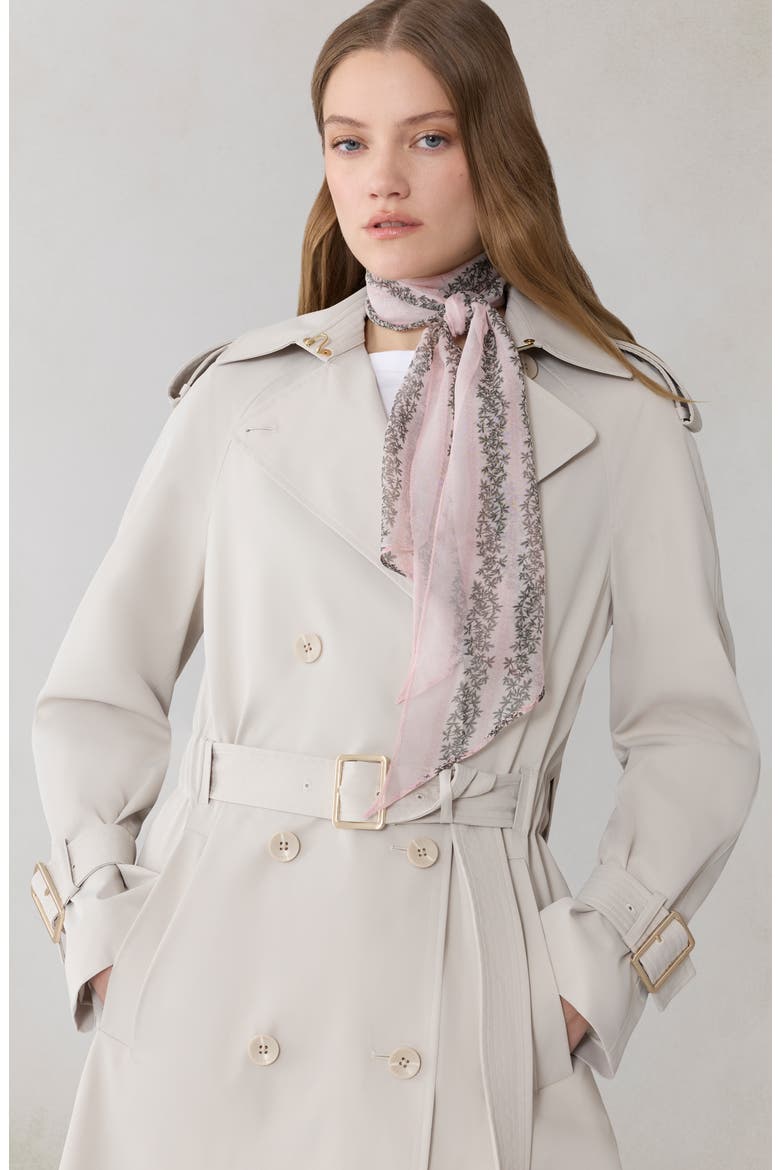 Becky Double Breasted Trench Coat, Alternate, color, LIGHT OAK