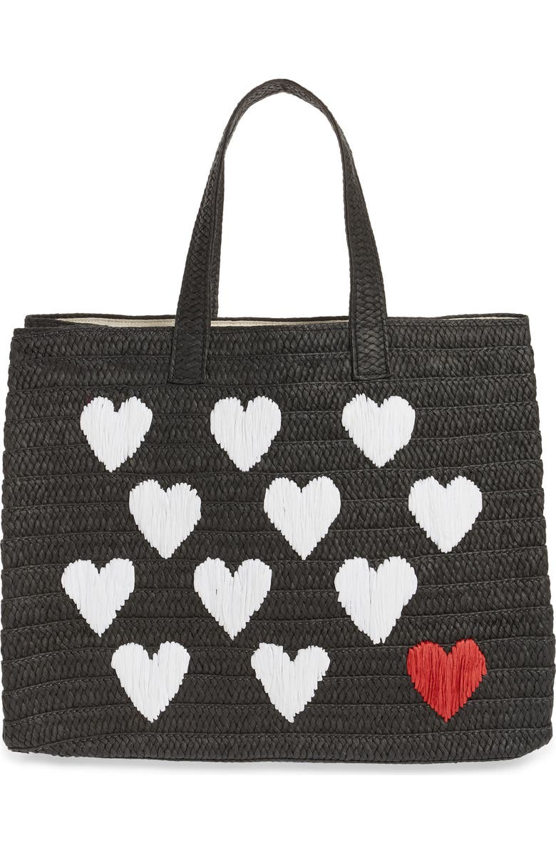 BTB Los Angeles Be Mine Straw Tote, Alternate, color,